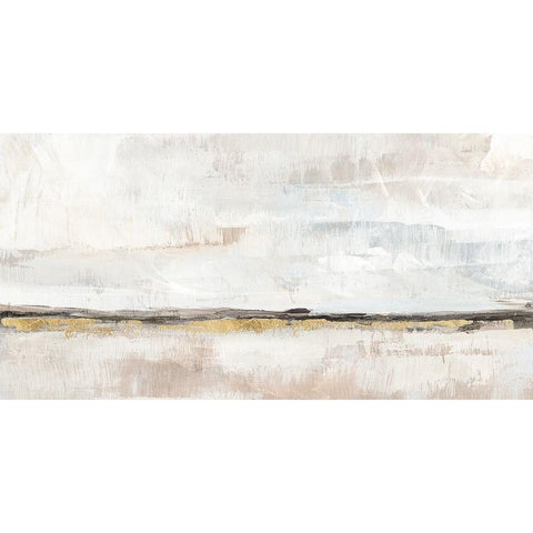 Neutral Horizon Black Modern Wood Framed Art Print by Blue, Nina