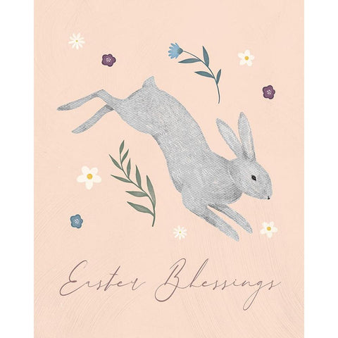 Easter Blessings Gold Ornate Wood Framed Art Print with Double Matting by Blue, Nina