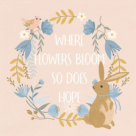 Where Flowers Bloom Gold Ornate Wood Framed Art Print with Double Matting by Blue, Nina