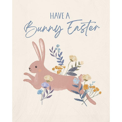 Bunny Easter Black Modern Wood Framed Art Print with Double Matting by Blue, Nina