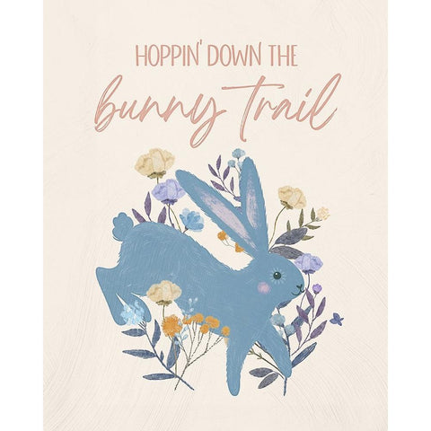 Bunny Trail Black Modern Wood Framed Art Print with Double Matting by Blue, Nina