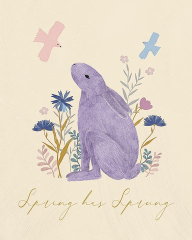 Spring has Sprung White Modern Wood Framed Art Print with Double Matting by Blue, Nina
