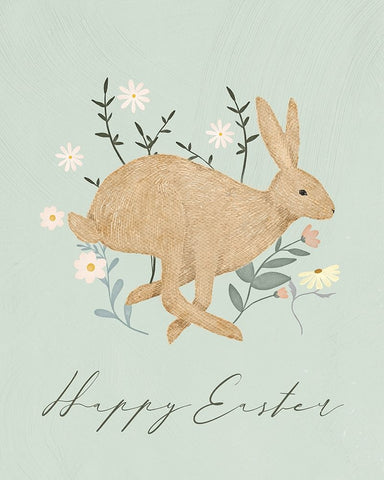 Happy Easter Black Ornate Wood Framed Art Print with Double Matting by Blue, Nina