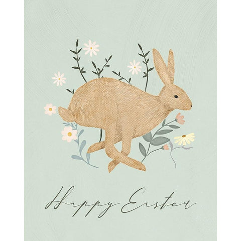 Happy Easter Black Modern Wood Framed Art Print by Blue, Nina