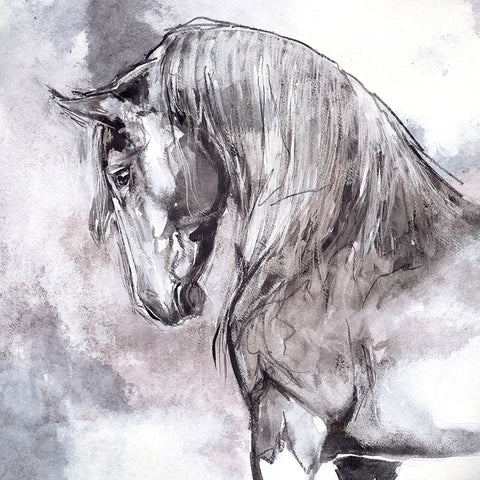 Reflecting Black Modern Wood Framed Art Print by Blue, Nina