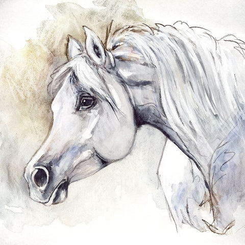 Dreamer White Modern Wood Framed Art Print with Double Matting by Blue, Nina