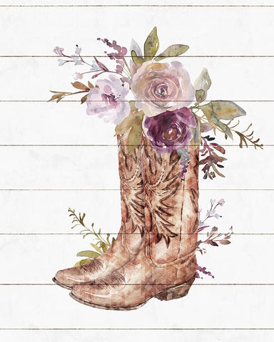 Boots White Modern Wood Framed Art Print with Double Matting by Blue, Nina