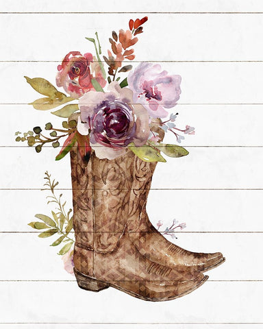 Boots II Black Modern Wood Framed Art Print by Blue, Nina