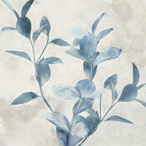 Blue Botanicals White Modern Wood Framed Art Print by Blue, Nina