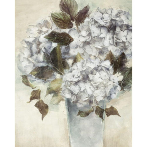 Hydrangea White Modern Wood Framed Art Print by Blue, Nina