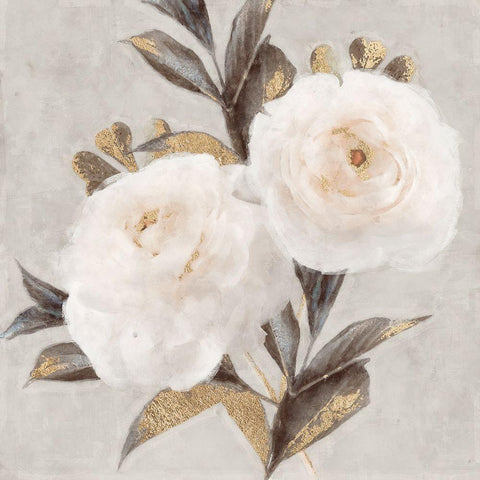 Peonies White Modern Wood Framed Art Print by Blue, Nina