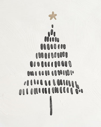Modern Christmas Tree II Black Modern Wood Framed Art Print by Blue, Nina