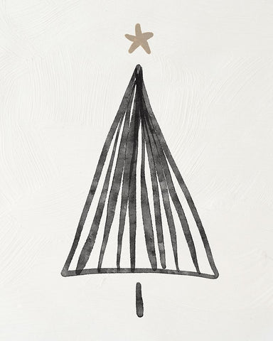 Modern Christmas Tree III Black Modern Wood Framed Art Print by Blue, Nina