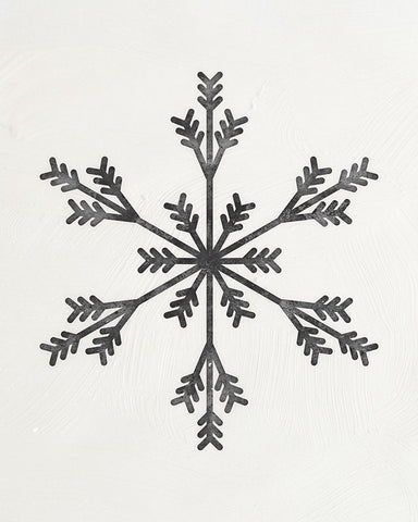 Modern Snowflake II Black Ornate Wood Framed Art Print with Double Matting by Blue, Nina