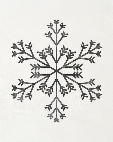 Modern Snowflake III Black Ornate Wood Framed Art Print with Double Matting by Blue, Nina