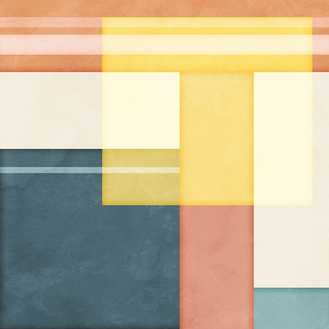 Block Square Black Ornate Wood Framed Art Print with Double Matting by Blue, Nina