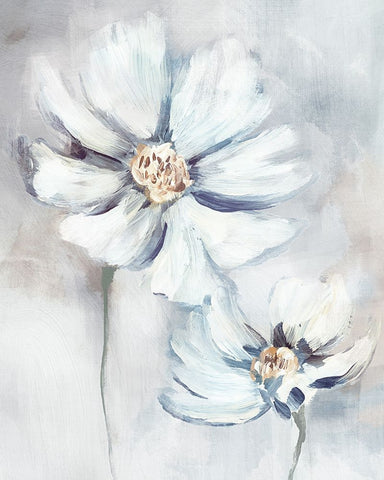 Wash of Color White Modern Wood Framed Art Print with Double Matting by Blue, Nina