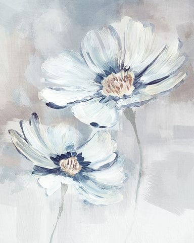 Wash of Color II White Modern Wood Framed Art Print with Double Matting by Blue, Nina
