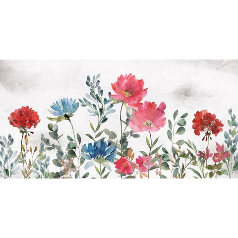 Wildflowers Black Modern Wood Framed Art Print by Blue, Nina