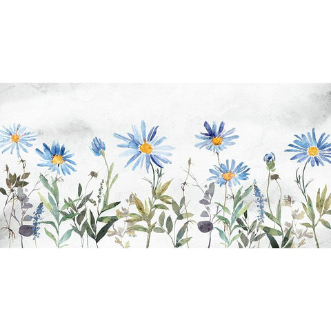 Wildflowers II Black Modern Wood Framed Art Print with Double Matting by Blue, Nina