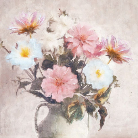 Spring Blooms White Modern Wood Framed Art Print with Double Matting by Blue, Nina