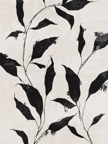 Noir Botanical II Black Modern Wood Framed Art Print by Blue, Nina