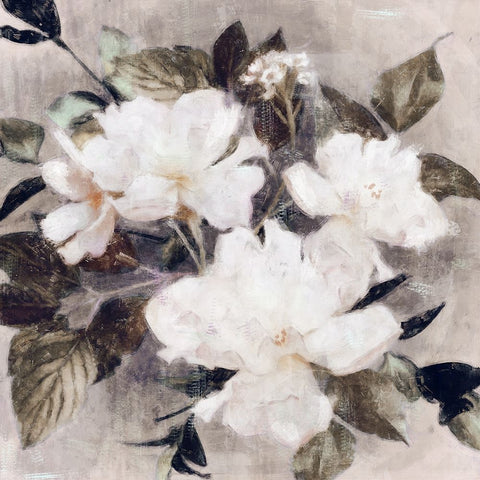 Whisper Blooms II White Modern Wood Framed Art Print with Double Matting by Blue, Nina