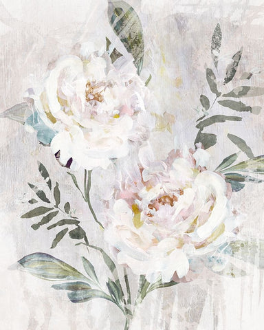 Abstract Peony III Black Ornate Wood Framed Art Print with Double Matting by Blue, Nina