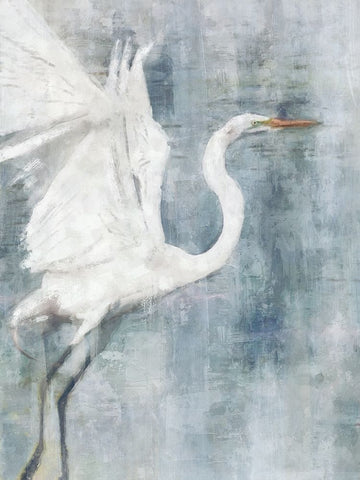 Glacier Heron Black Modern Wood Framed Art Print by Blue, Nina