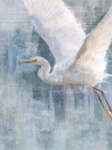 Glacier Heron II Black Modern Wood Framed Art Print by Blue, Nina