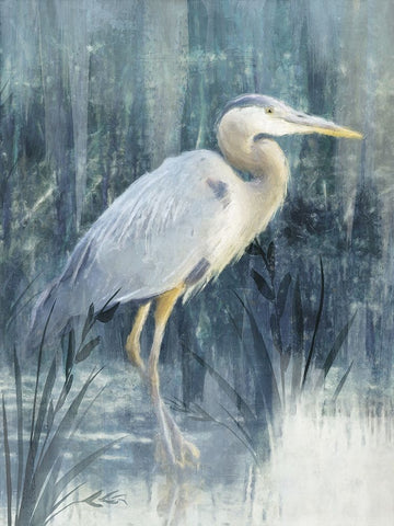 Glacier Heron III Black Modern Wood Framed Art Print by Blue, Nina