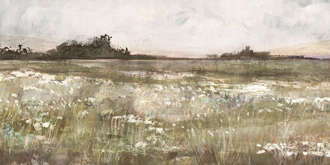 Moody Field White Modern Wood Framed Art Print with Double Matting by Blue, Nina