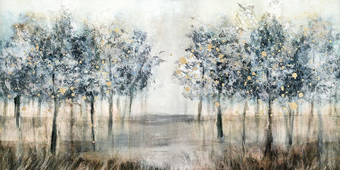 Enchanted Forest White Modern Wood Framed Art Print with Double Matting by Blue, Nina