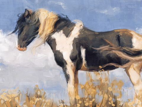 Windswept Black Ornate Wood Framed Art Print with Double Matting by Blue, Nina