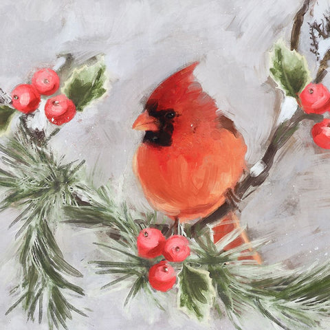 Cardinal Black Modern Wood Framed Art Print by Blue, Nina