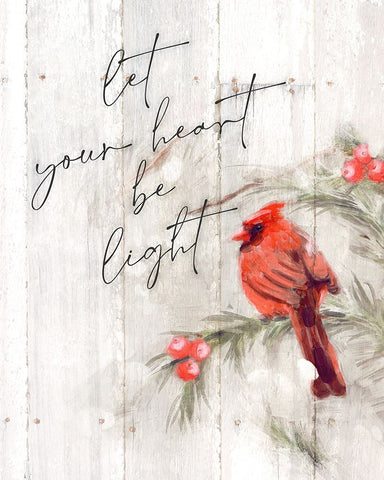 Heart Be Light White Modern Wood Framed Art Print with Double Matting by Blue, Nina