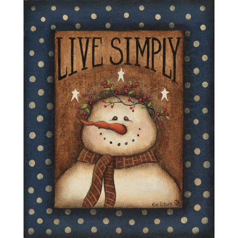 Live Simply Black Modern Wood Framed Art Print with Double Matting by Lewis, Kim