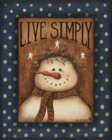 Live Simply Black Ornate Wood Framed Art Print with Double Matting by Lewis, Kim