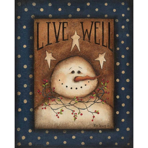 Live Well Gold Ornate Wood Framed Art Print with Double Matting by Lewis, Kim