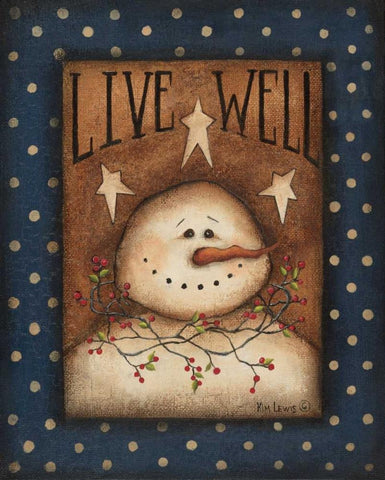 Live Well White Modern Wood Framed Art Print with Double Matting by Lewis, Kim