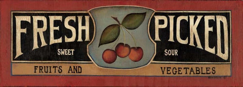 Fresh Picked Black Ornate Wood Framed Art Print with Double Matting by Lewis, Kim