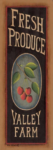 Cherries White Modern Wood Framed Art Print with Double Matting by Lewis, Kim