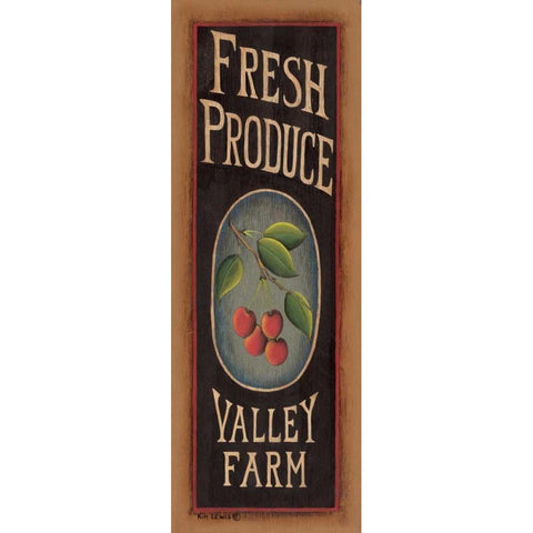 Cherries White Modern Wood Framed Art Print by Lewis, Kim