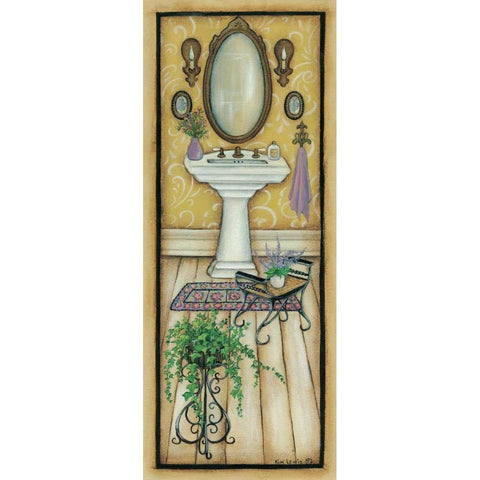 Purple Sink Black Modern Wood Framed Art Print with Double Matting by Lewis, Kim