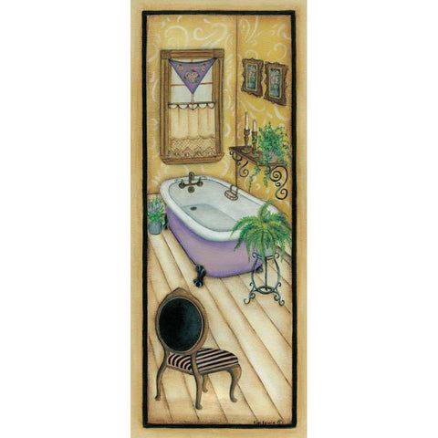 Purple Tub Black Modern Wood Framed Art Print with Double Matting by Lewis, Kim