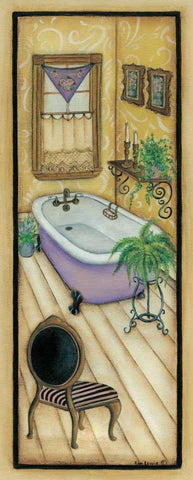 Purple Tub Black Ornate Wood Framed Art Print with Double Matting by Lewis, Kim