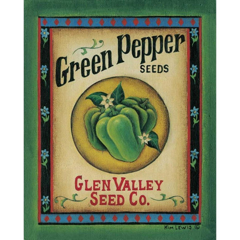 Green Pepper Seeds Black Modern Wood Framed Art Print with Double Matting by Lewis, Kim