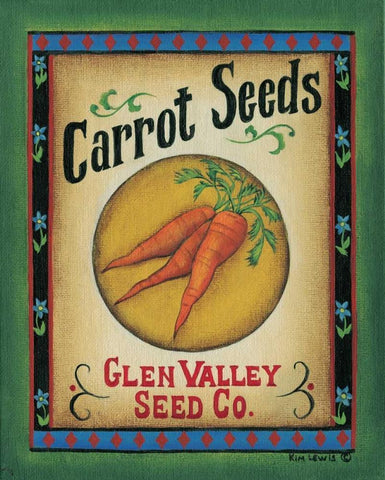 Carrot Seeds White Modern Wood Framed Art Print with Double Matting by Lewis, Kim