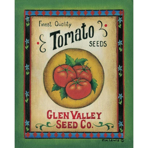 Tomato Seeds White Modern Wood Framed Art Print by Lewis, Kim