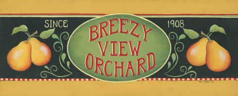 Breezy View Orchard Black Ornate Wood Framed Art Print with Double Matting by Lewis, Kim